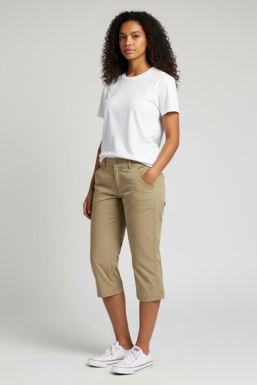 M NWT Lucy activewear khaki capri chino pants Bermuda Shorts golf  pickleball